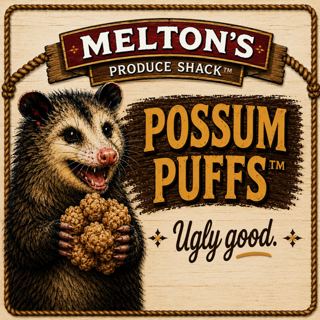 Melton's Produce Shack Possum Puffs — Ugly good.