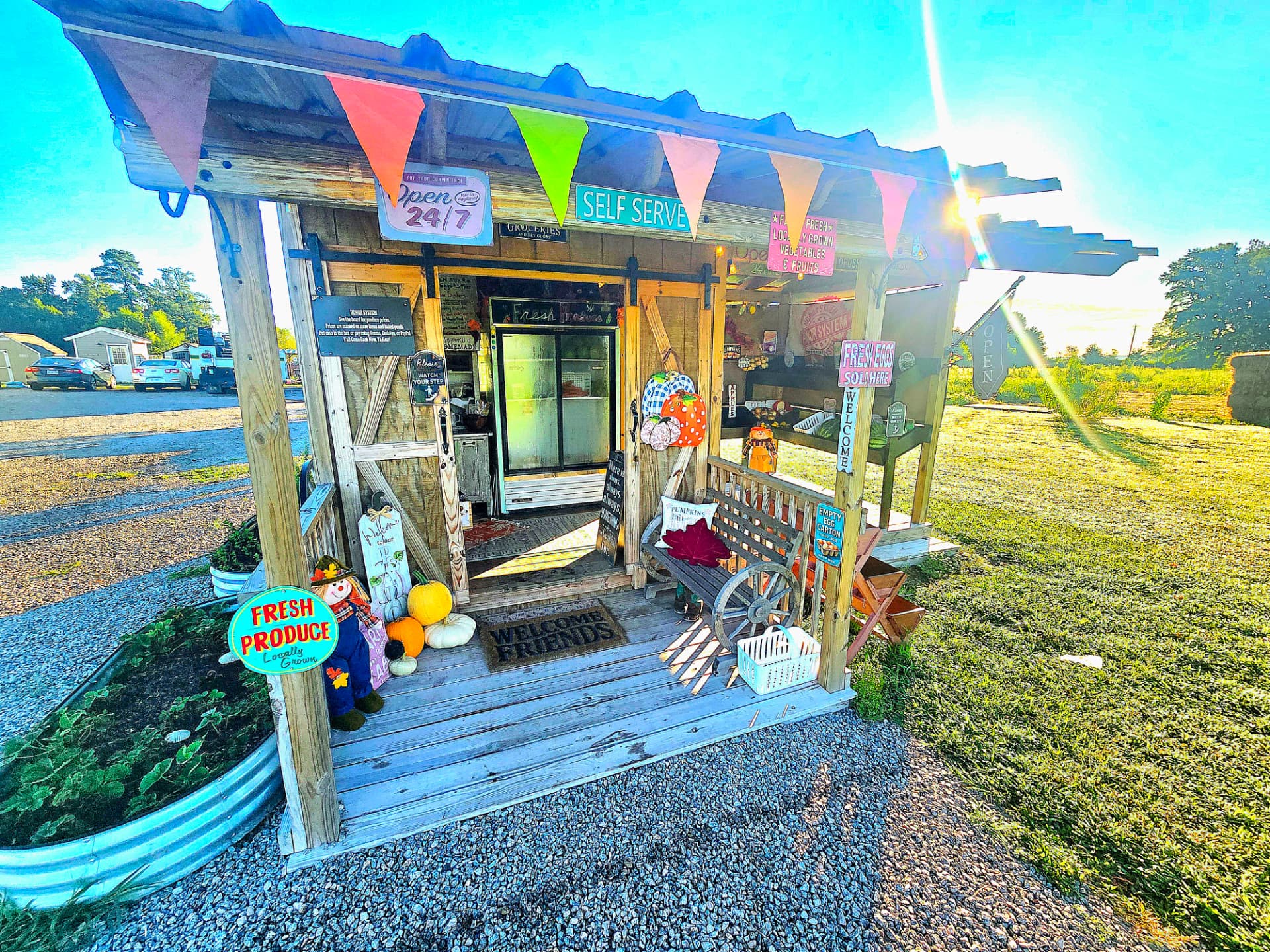 The self-serve stand at Melton's Produce Shack